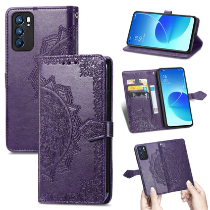 Mandala Flower Embossed Horizontal Flip Leather Case with Holder & Three Card Slots & Wallet & Lanyard, For OPPO Reno6 5G, For OPPO Reno6 Pro+ 5G, For OPPO Reno6 Pro 5G, For OPPO Realme 8 5G, For Blackview A80 Pro, For OnePlus Nord CE 5G               ...