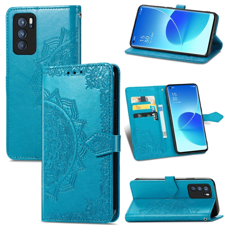 Mandala Flower Embossed Horizontal Flip Leather Case with Holder & Three Card Slots & Wallet & Lanyard, For OPPO Reno6 5G, For OPPO Reno6 Pro+ 5G, For OPPO Reno6 Pro 5G, For OPPO Realme 8 5G, For Blackview A80 Pro, For OnePlus Nord CE 5G               ...