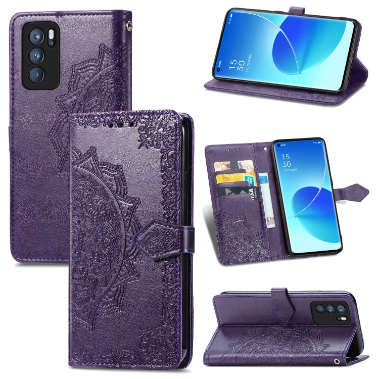 Mandala Flower Embossed Horizontal Flip Leather Case with Holder & Three Card Slots & Wallet & Lanyard, For OPPO Reno6 5G, For OPPO Reno6 Pro+ 5G, For OPPO Reno6 Pro 5G, For OPPO Realme 8 5G, For Blackview A80 Pro, For OnePlus Nord CE 5G               ...