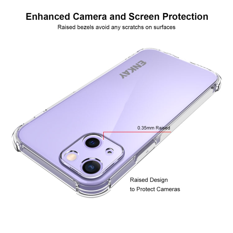 Hat-Prince ENKAY Clear TPU Shockproof Soft Case Drop Protection Cover + Full Coverage Tempered Glass Protector Film, For iPhone 13 mini, For iPhone 13, For iPhone 13 Pro, For iPhone 13 Pro Max