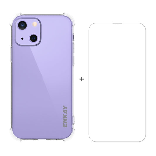 Hat-Prince ENKAY Coque souple antichoc en TPU transparent Protection contre les chutes + Film de protection en verre trempé HD transparent, Pour iPhone 13 mini, Pour iPhone 13, Pour iPhone 13 Pro, Pour iPhone 13 Pro Max