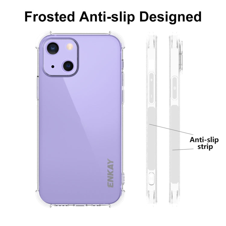 Hat-Prince ENKAY Clear TPU Shockproof Soft Case Drop Protection Cover + Clear HD Tempered Glass Protector Film, For iPhone 13 mini, For iPhone 13, For iPhone 13 Pro, For iPhone 13 Pro Max
