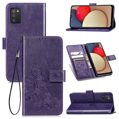 Four-leaf Clasp Embossed Buckle Mobile Phone Protection Leather Case with Lanyard & Card Slot & Wallet & Bracket Function, For Samsung Galaxy A03s 164mm, For Samsung Galaxy A82 5G, For Samsung Galaxy M32, For UMIDIGI A9, For TCL 20 S, For Nokia 1.4    ...
