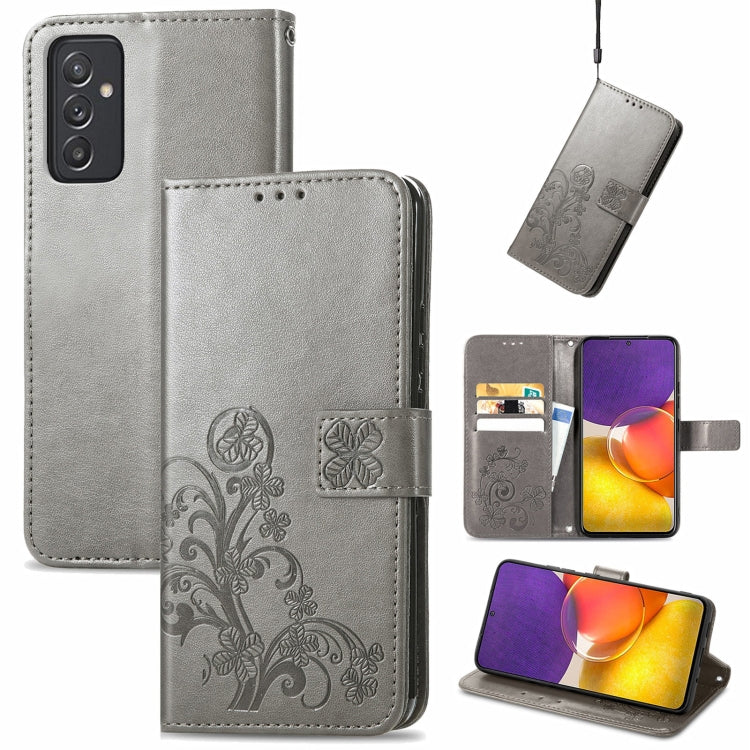 Four-leaf Clasp Embossed Buckle Mobile Phone Protection Leather Case with Lanyard & Card Slot & Wallet & Bracket Function, For Samsung Galaxy A03s 164mm, For Samsung Galaxy A82 5G, For Samsung Galaxy M32, For UMIDIGI A9, For TCL 20 S, For Nokia 1.4    ...