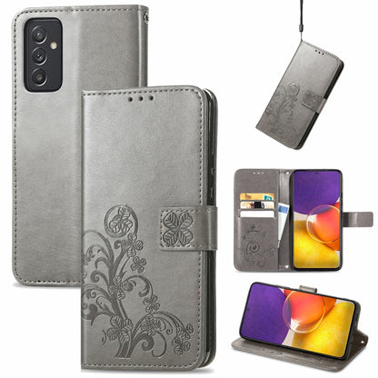Four-leaf Clasp Embossed Buckle Mobile Phone Protection Leather Case with Lanyard & Card Slot & Wallet & Bracket Function, For Samsung Galaxy A03s 164mm, For Samsung Galaxy A82 5G, For Samsung Galaxy M32, For UMIDIGI A9, For TCL 20 S, For Nokia 1.4    ...