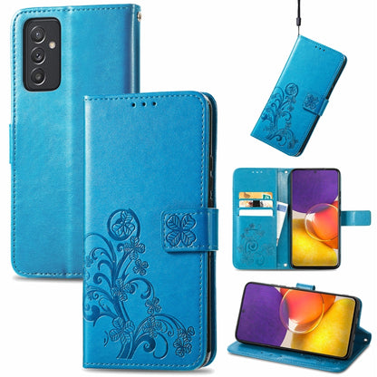 Four-leaf Clasp Embossed Buckle Mobile Phone Protection Leather Case with Lanyard & Card Slot & Wallet & Bracket Function, For Samsung Galaxy A03s 164mm, For Samsung Galaxy  A22 4G, For Samsung Galaxy A82 5G, For Samsung Galaxy Z Fold3                 ...