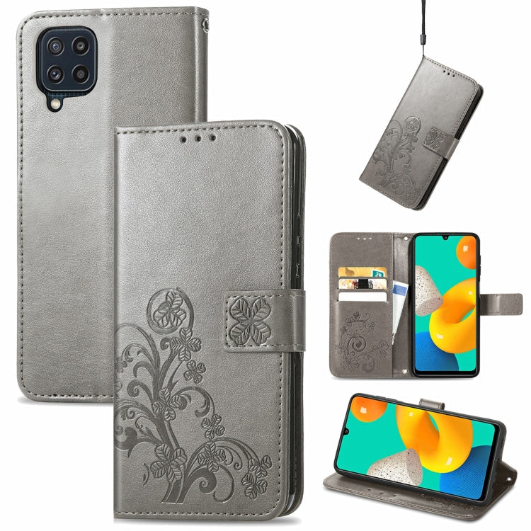 Four-leaf Clasp Embossed Buckle Mobile Phone Protection Leather Case with Lanyard & Card Slot & Wallet & Bracket Function, For Samsung Galaxy A03s 164mm, For Samsung Galaxy A82 5G, For Samsung Galaxy M32, For UMIDIGI A9, For TCL 20 S, For Nokia 1.4    ...