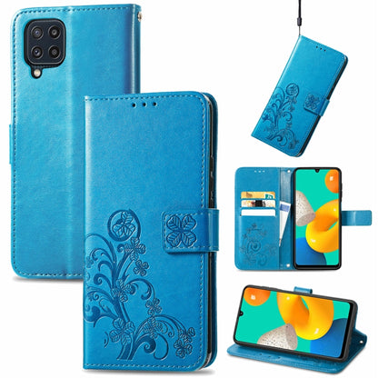 Four-leaf Clasp Embossed Buckle Mobile Phone Protection Leather Case with Lanyard & Card Slot & Wallet & Bracket Function, For Samsung Galaxy A03s 164mm, For Samsung Galaxy  A22 4G, For Samsung Galaxy A82 5G, For Samsung Galaxy Z Fold3                 ...