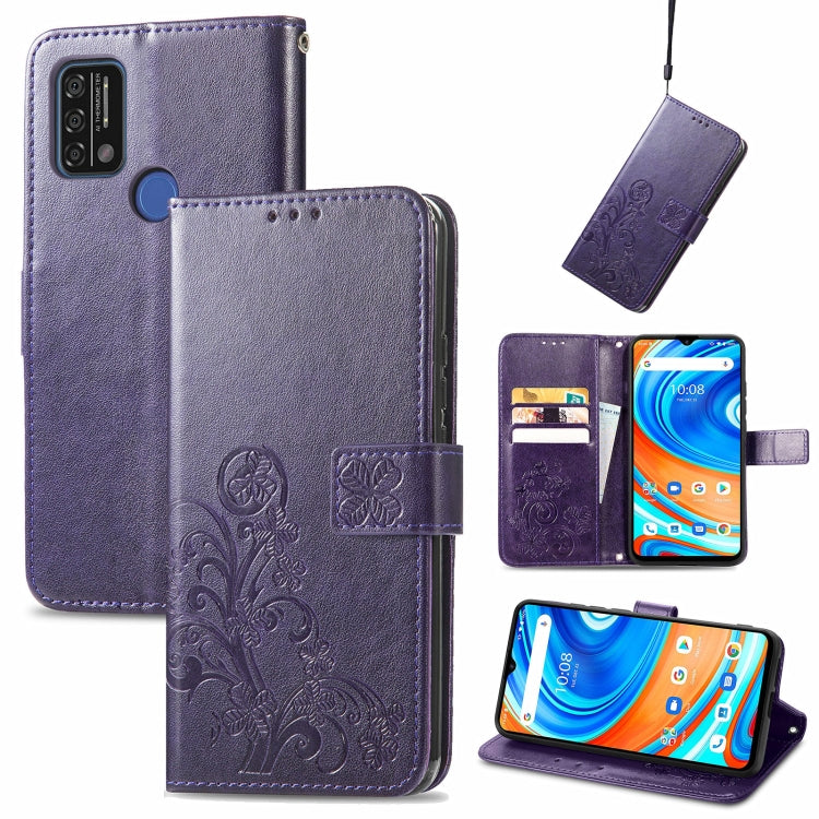 Four-leaf Clasp Embossed Buckle Mobile Phone Protection Leather Case with Lanyard & Card Slot & Wallet & Bracket Function, For Samsung Galaxy A03s 164mm, For Samsung Galaxy  A22 4G, For Samsung Galaxy A82 5G, For Samsung Galaxy Z Fold3                 ...