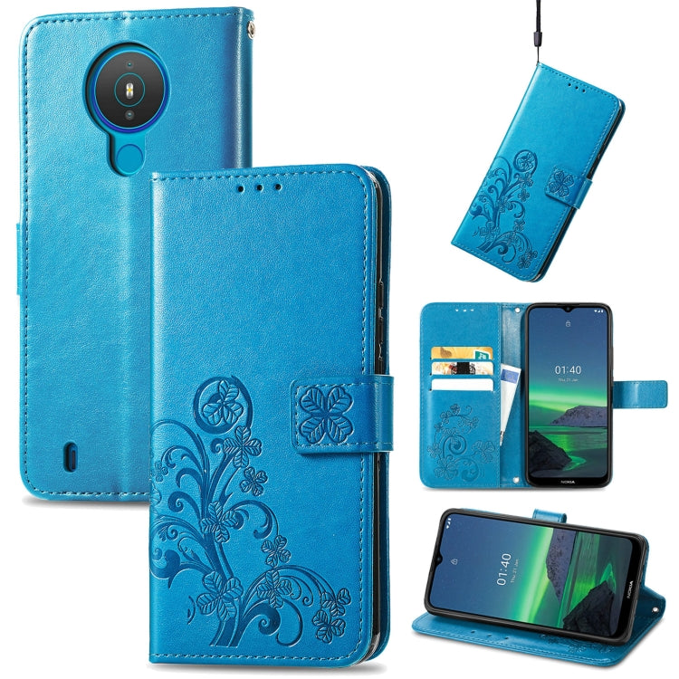 Four-leaf Clasp Embossed Buckle Mobile Phone Protection Leather Case with Lanyard & Card Slot & Wallet & Bracket Function, For Samsung Galaxy A03s 164mm, For Samsung Galaxy  A22 4G, For Samsung Galaxy A82 5G, For Samsung Galaxy Z Fold3                 ...