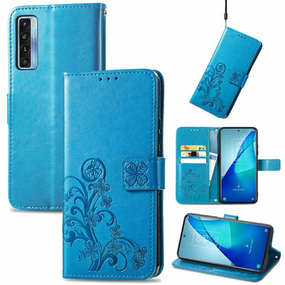 Four-leaf Clasp Embossed Buckle Mobile Phone Protection Leather Case with Lanyard & Card Slot & Wallet & Bracket Function, For Samsung Galaxy A03s 164mm, For Samsung Galaxy  A22 4G, For Samsung Galaxy A82 5G, For Samsung Galaxy Z Fold3                 ...