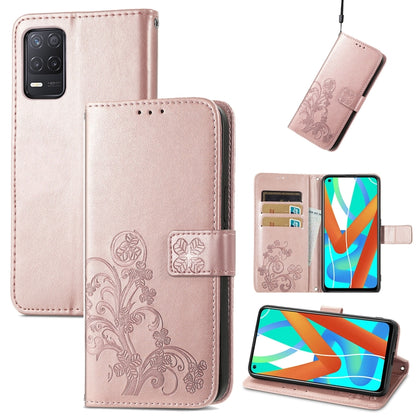 Four-leaf Clasp Embossed Buckle Mobile Phone Protection Leather Case with Lanyard & Card Slot & Wallet & Bracket Function, For Samsung Galaxy A03s 164mm, For Samsung Galaxy  A22 4G, For Samsung Galaxy A82 5G, For Samsung Galaxy Z Fold3                 ...