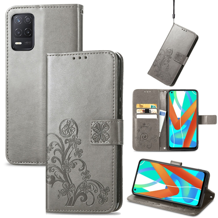 Four-leaf Clasp Embossed Buckle Mobile Phone Protection Leather Case with Lanyard & Card Slot & Wallet & Bracket Function, For Samsung Galaxy A03s 164mm, For Samsung Galaxy  A22 4G, For Samsung Galaxy A82 5G, For Samsung Galaxy Z Fold3                 ...