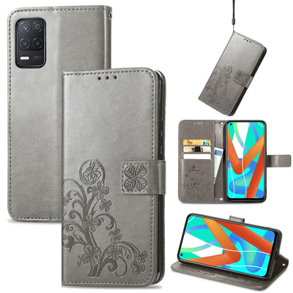 Four-leaf Clasp Embossed Buckle Mobile Phone Protection Leather Case with Lanyard & Card Slot & Wallet & Bracket Function, For Samsung Galaxy A03s 164mm, For Samsung Galaxy  A22 4G, For Samsung Galaxy A82 5G, For Samsung Galaxy Z Fold3                 ...