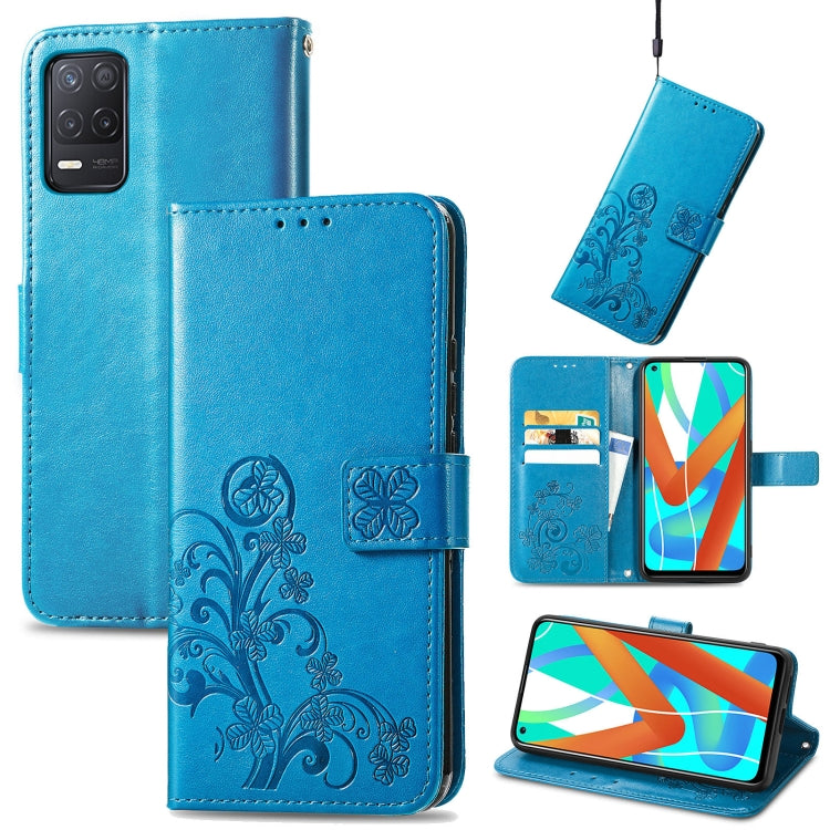 Four-leaf Clasp Embossed Buckle Mobile Phone Protection Leather Case with Lanyard & Card Slot & Wallet & Bracket Function, For Samsung Galaxy A03s 164mm, For Samsung Galaxy  A22 4G, For Samsung Galaxy A82 5G, For Samsung Galaxy Z Fold3                 ...