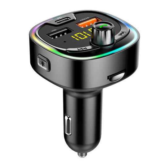 Émetteur FM BT08D Kit mains libres de voiture Lecteur audio MP3 avec QC3.0 + chargeur rapide de voiture PD18W 5A Modulateur FM, BT08D