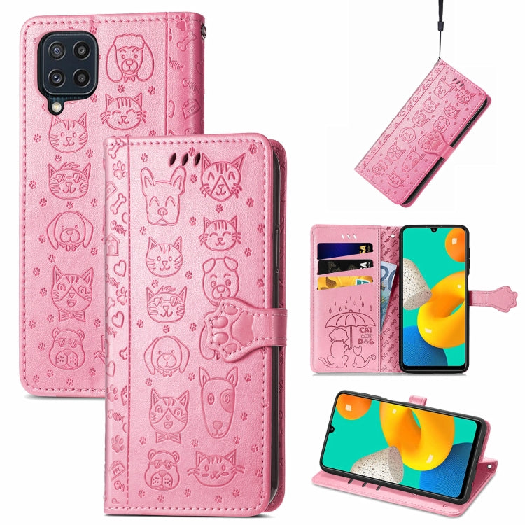 Cute Cat and Dog Embossed Horizontal Flip Leather Case with Holder & Card Slots & Wallet & Lanyard, For Gaxlay M32, For Galaxy  A82 5G, For Galaxy A22 4G, For Samsung Gaxlay M32, For Galaxy A12, For Samsung Galaxy  A82 5G, For Samsung Galaxy A03s 164mm...
