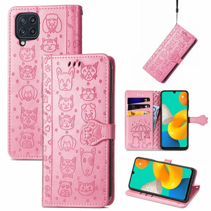 Cute Cat and Dog Embossed Horizontal Flip Leather Case with Holder & Card Slots & Wallet & Lanyard, For Gaxlay M32, For Galaxy  A82 5G, For Galaxy A22 4G, For Samsung Gaxlay M32, For Galaxy A12, For Samsung Galaxy  A82 5G, For Samsung Galaxy A03s 164mm...