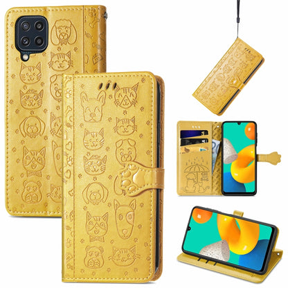Cute Cat and Dog Embossed Horizontal Flip Leather Case with Holder & Card Slots & Wallet & Lanyard, For Gaxlay M32, For Galaxy  A82 5G, For Galaxy A22 4G, For Samsung Gaxlay M32, For Galaxy A12, For Samsung Galaxy  A82 5G, For Samsung Galaxy A03s 164mm...