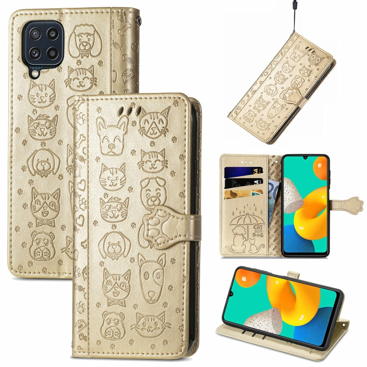 Cute Cat and Dog Embossed Horizontal Flip Leather Case with Holder & Card Slots & Wallet & Lanyard, For Gaxlay M32, For Galaxy  A82 5G, For Galaxy A22 4G, For Samsung Gaxlay M32, For Galaxy A12, For Samsung Galaxy  A82 5G, For Samsung Galaxy A03s 164mm...