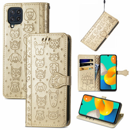 Cute Cat and Dog Embossed Horizontal Flip Leather Case with Holder & Card Slots & Wallet & Lanyard, For Gaxlay M32, For Galaxy  A82 5G, For Galaxy A22 4G, For Samsung Gaxlay M32, For Galaxy A12, For Samsung Galaxy  A82 5G, For Samsung Galaxy A03s 164mm...