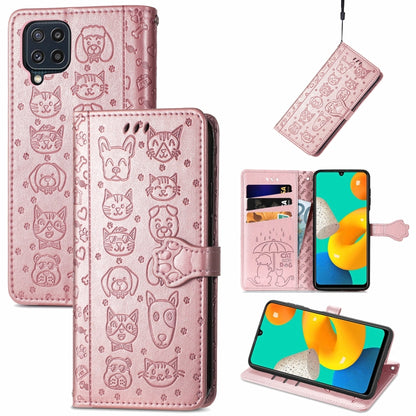 Cute Cat and Dog Embossed Horizontal Flip Leather Case with Holder & Card Slots & Wallet & Lanyard, For Gaxlay M32, For Galaxy  A82 5G, For Galaxy A22 4G, For Samsung Gaxlay M32, For Galaxy A12, For Samsung Galaxy  A82 5G, For Samsung Galaxy A03s 164mm...