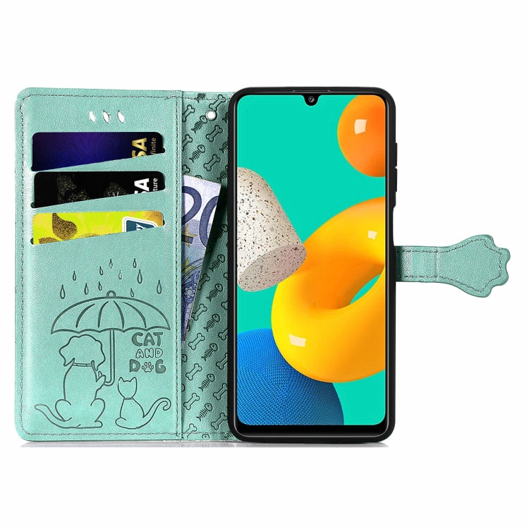 Cute Cat and Dog Embossed Horizontal Flip Leather Case with Holder & Card Slots & Wallet & Lanyard, For Gaxlay M32, For Galaxy  A82 5G, For Galaxy A22 4G, For Samsung Gaxlay M32, For Galaxy A12, For Samsung Galaxy  A82 5G, For Samsung Galaxy A03s 164mm...
