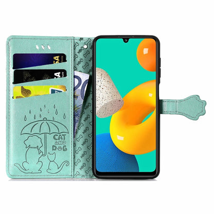 Cute Cat and Dog Embossed Horizontal Flip Leather Case with Holder & Card Slots & Wallet & Lanyard, For Gaxlay M32, For Galaxy  A82 5G, For Galaxy A22 4G, For Samsung Gaxlay M32, For Galaxy A12, For Samsung Galaxy  A82 5G, For Samsung Galaxy A03s 164mm...