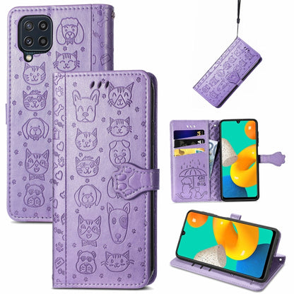 Cute Cat and Dog Embossed Horizontal Flip Leather Case with Holder & Card Slots & Wallet & Lanyard, For Gaxlay M32, For Galaxy  A82 5G, For Galaxy A22 4G, For Samsung Gaxlay M32, For Galaxy A12, For Samsung Galaxy  A82 5G, For Samsung Galaxy A03s 164mm...