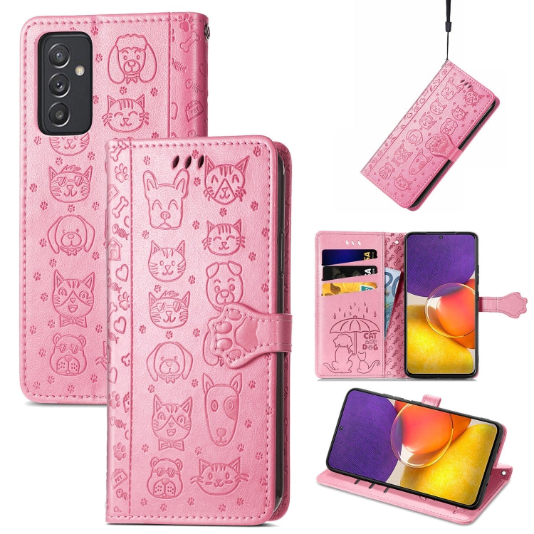 Cute Cat and Dog Embossed Horizontal Flip Leather Case with Holder & Card Slots & Wallet & Lanyard, For Gaxlay M32, For Galaxy  A82 5G, For Galaxy A22 4G, For Samsung Gaxlay M32, For Galaxy A12, For Samsung Galaxy  A82 5G, For Samsung Galaxy A03s 164mm...