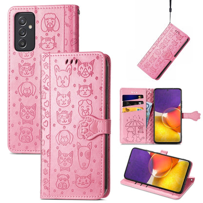 Cute Cat and Dog Embossed Horizontal Flip Leather Case with Holder & Card Slots & Wallet & Lanyard, For Gaxlay M32, For Galaxy  A82 5G, For Galaxy A22 4G, For Samsung Gaxlay M32, For Galaxy A12, For Samsung Galaxy  A82 5G, For Samsung Galaxy A03s 164mm...