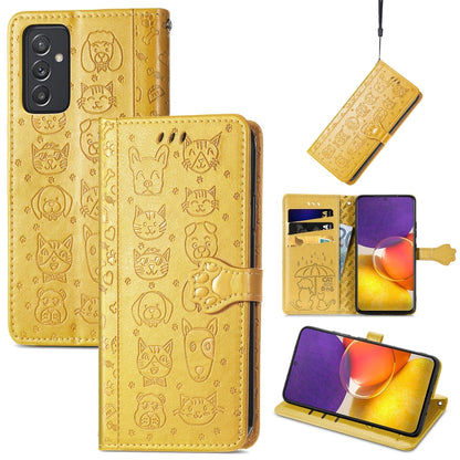 Cute Cat and Dog Embossed Horizontal Flip Leather Case with Holder & Card Slots & Wallet & Lanyard, For Gaxlay M32, For Galaxy  A82 5G, For Galaxy A22 4G, For Samsung Gaxlay M32, For Galaxy A12, For Samsung Galaxy  A82 5G, For Samsung Galaxy A03s 164mm...