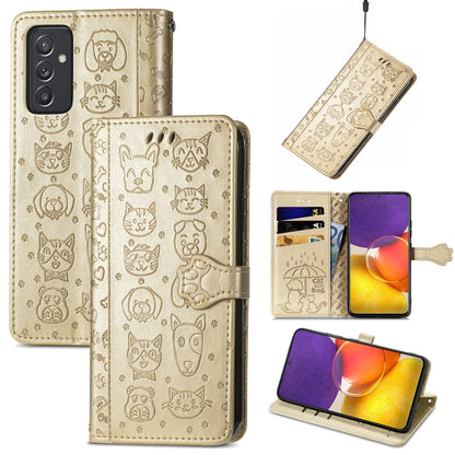 Cute Cat and Dog Embossed Horizontal Flip Leather Case with Holder & Card Slots & Wallet & Lanyard, For Gaxlay M32, For Galaxy  A82 5G, For Galaxy A22 4G, For Samsung Gaxlay M32, For Galaxy A12, For Samsung Galaxy  A82 5G, For Samsung Galaxy A03s 164mm...