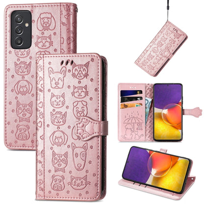 Cute Cat and Dog Embossed Horizontal Flip Leather Case with Holder & Card Slots & Wallet & Lanyard, For Gaxlay M32, For Galaxy  A82 5G, For Galaxy A22 4G, For Samsung Gaxlay M32, For Galaxy A12, For Samsung Galaxy  A82 5G, For Samsung Galaxy A03s 164mm...