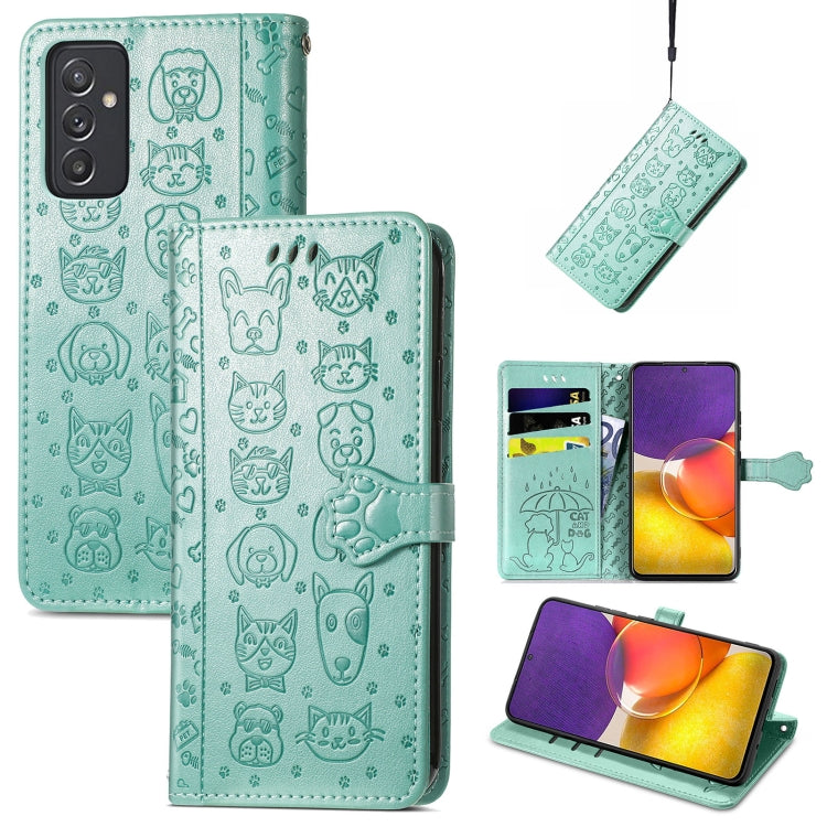 Cute Cat and Dog Embossed Horizontal Flip Leather Case with Holder & Card Slots & Wallet & Lanyard, For Gaxlay M32, For Galaxy  A82 5G, For Galaxy A22 4G, For Samsung Gaxlay M32, For Galaxy A12, For Samsung Galaxy  A82 5G, For Samsung Galaxy A03s 164mm...