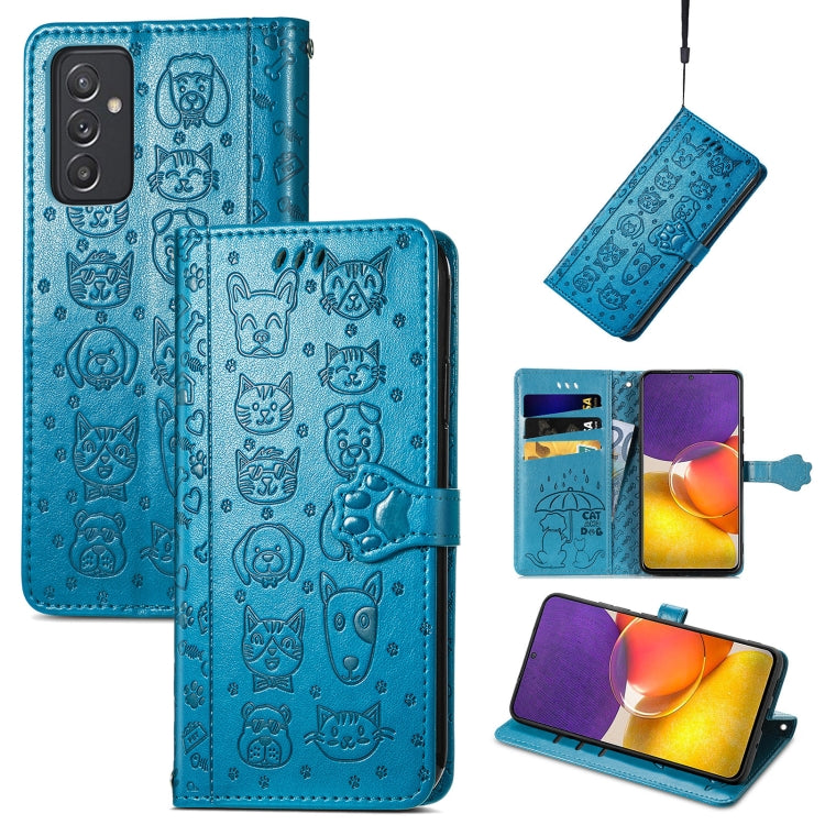 Cute Cat and Dog Embossed Horizontal Flip Leather Case with Holder & Card Slots & Wallet & Lanyard, For Gaxlay M32, For Galaxy  A82 5G, For Galaxy A22 4G, For Samsung Gaxlay M32, For Galaxy A12, For Samsung Galaxy  A82 5G, For Samsung Galaxy A03s 164mm...