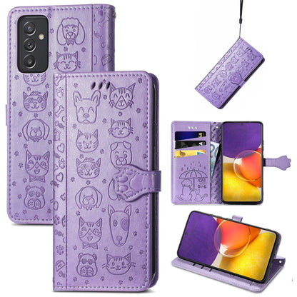 Cute Cat and Dog Embossed Horizontal Flip Leather Case with Holder & Card Slots & Wallet & Lanyard, For Gaxlay M32, For Galaxy  A82 5G, For Galaxy A22 4G, For Samsung Gaxlay M32, For Galaxy A12, For Samsung Galaxy  A82 5G, For Samsung Galaxy A03s 164mm...