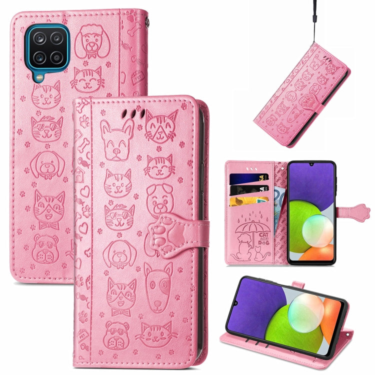 Cute Cat and Dog Embossed Horizontal Flip Leather Case with Holder & Card Slots & Wallet & Lanyard, For Gaxlay M32, For Galaxy  A82 5G, For Galaxy A22 4G, For Samsung Gaxlay M32, For Galaxy A12, For Samsung Galaxy  A82 5G, For Samsung Galaxy A03s 164mm...