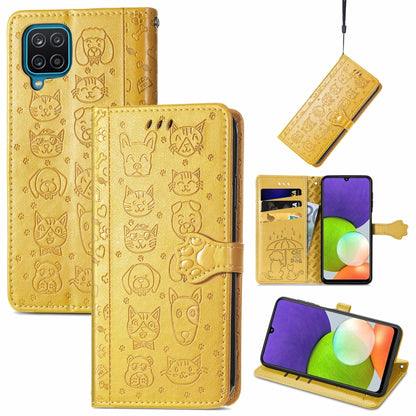 Cute Cat and Dog Embossed Horizontal Flip Leather Case with Holder & Card Slots & Wallet & Lanyard, For Gaxlay M32, For Galaxy  A82 5G, For Galaxy A22 4G, For Samsung Gaxlay M32, For Galaxy A12, For Samsung Galaxy  A82 5G, For Samsung Galaxy A03s 164mm...