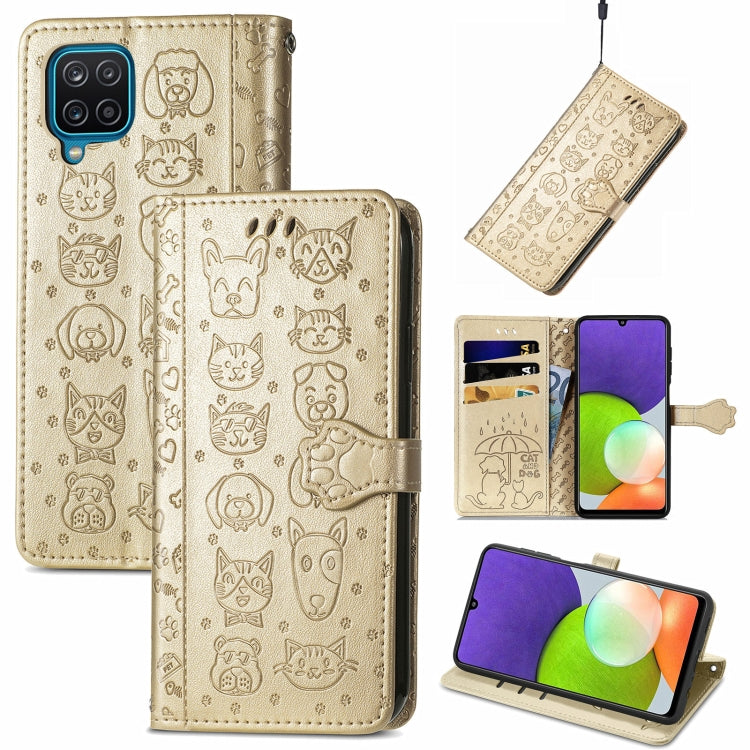 Cute Cat and Dog Embossed Horizontal Flip Leather Case with Holder & Card Slots & Wallet & Lanyard, For Gaxlay M32, For Galaxy  A82 5G, For Galaxy A22 4G, For Samsung Gaxlay M32, For Galaxy A12, For Samsung Galaxy  A82 5G, For Samsung Galaxy A03s 164mm...