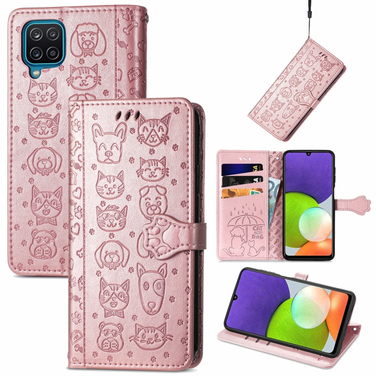 Cute Cat and Dog Embossed Horizontal Flip Leather Case with Holder & Card Slots & Wallet & Lanyard, For Gaxlay M32, For Galaxy  A82 5G, For Galaxy A22 4G, For Samsung Gaxlay M32, For Galaxy A12, For Samsung Galaxy  A82 5G, For Samsung Galaxy A03s 164mm...