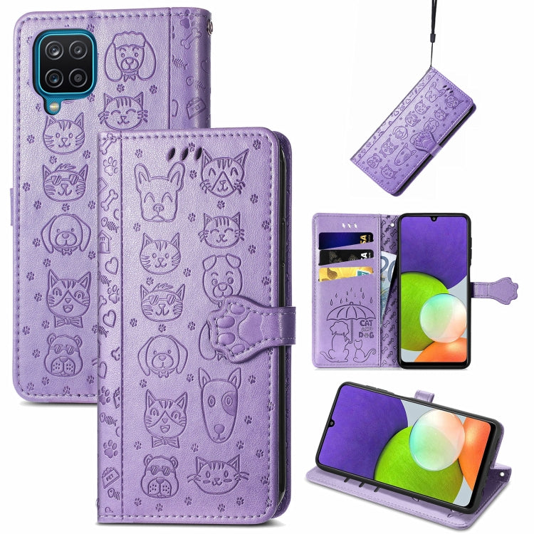Cute Cat and Dog Embossed Horizontal Flip Leather Case with Holder & Card Slots & Wallet & Lanyard, For Gaxlay M32, For Galaxy  A82 5G, For Galaxy A22 4G, For Samsung Gaxlay M32, For Galaxy A12, For Samsung Galaxy  A82 5G, For Samsung Galaxy A03s 164mm...