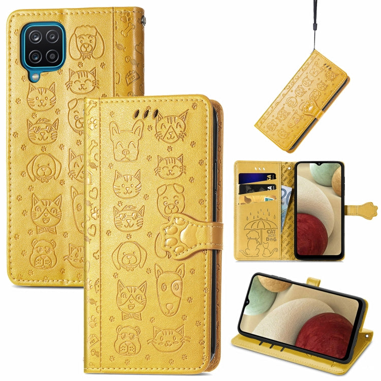Cute Cat and Dog Embossed Horizontal Flip Leather Case with Holder & Card Slots & Wallet & Lanyard, For Gaxlay M32, For Galaxy  A82 5G, For Galaxy A22 4G, For Samsung Gaxlay M32, For Galaxy A12, For Samsung Galaxy  A82 5G, For Samsung Galaxy A03s 164mm...