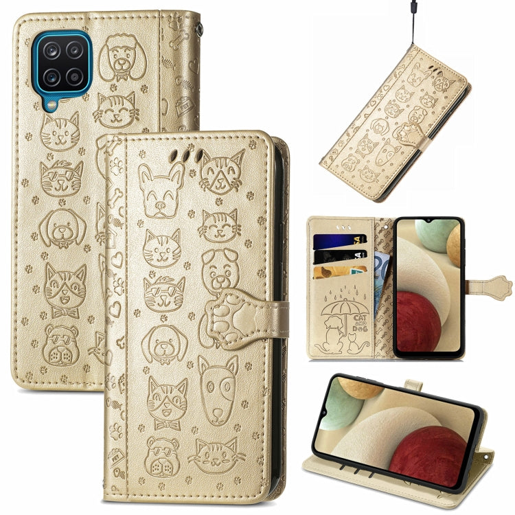 Cute Cat and Dog Embossed Horizontal Flip Leather Case with Holder & Card Slots & Wallet & Lanyard, For Gaxlay M32, For Galaxy  A82 5G, For Galaxy A22 4G, For Samsung Gaxlay M32, For Galaxy A12, For Samsung Galaxy  A82 5G, For Samsung Galaxy A03s 164mm...