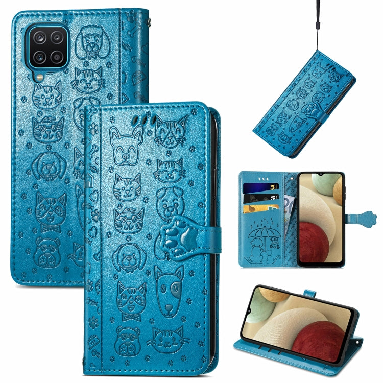 Cute Cat and Dog Embossed Horizontal Flip Leather Case with Holder & Card Slots & Wallet & Lanyard, For Gaxlay M32, For Galaxy  A82 5G, For Galaxy A22 4G, For Samsung Gaxlay M32, For Galaxy A12, For Samsung Galaxy  A82 5G, For Samsung Galaxy A03s 164mm...