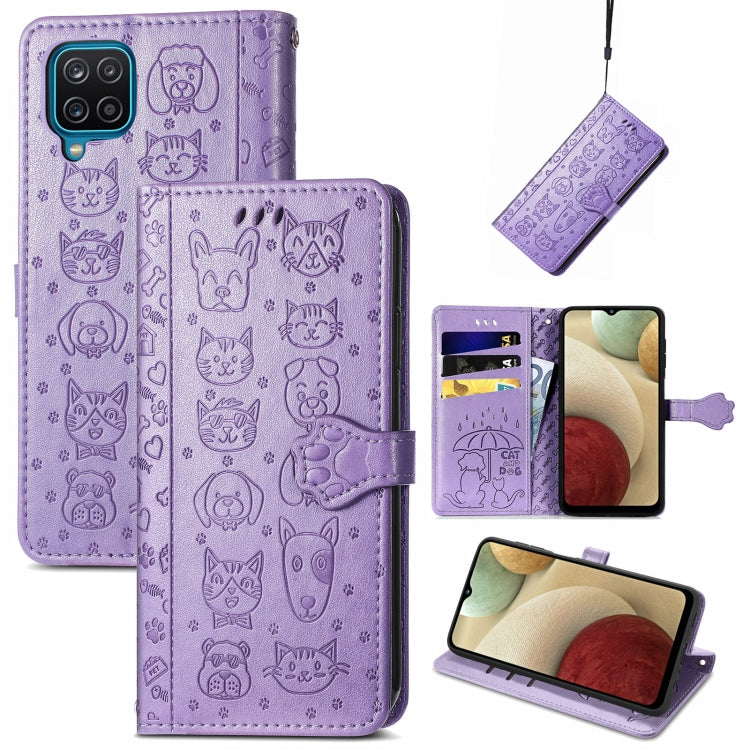 Cute Cat and Dog Embossed Horizontal Flip Leather Case with Holder & Card Slots & Wallet & Lanyard, For Gaxlay M32, For Galaxy  A82 5G, For Galaxy A22 4G, For Samsung Gaxlay M32, For Galaxy A12, For Samsung Galaxy  A82 5G, For Samsung Galaxy A03s 164mm...
