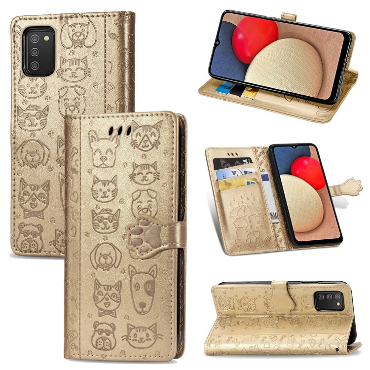Cute Cat and Dog Embossed Horizontal Flip Leather Case with Holder & Card Slots & Wallet & Lanyard, For Gaxlay M32, For Galaxy  A82 5G, For Galaxy A22 4G, For Samsung Gaxlay M32, For Galaxy A12, For Samsung Galaxy  A82 5G, For Samsung Galaxy A03s 164mm...