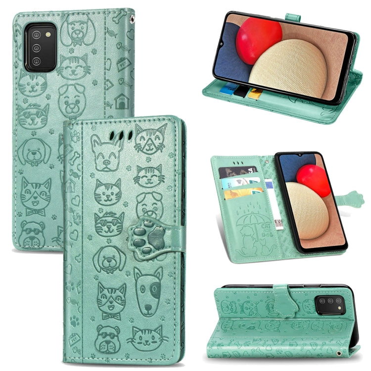 Cute Cat and Dog Embossed Horizontal Flip Leather Case with Holder & Card Slots & Wallet & Lanyard, For Gaxlay M32, For Galaxy  A82 5G, For Galaxy A22 4G, For Samsung Gaxlay M32, For Galaxy A12, For Samsung Galaxy  A82 5G, For Samsung Galaxy A03s 164mm...