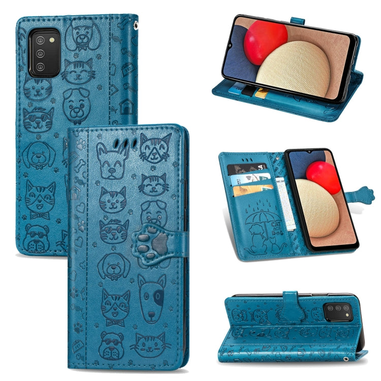 Cute Cat and Dog Embossed Horizontal Flip Leather Case with Holder & Card Slots & Wallet & Lanyard, For Gaxlay M32, For Galaxy  A82 5G, For Galaxy A22 4G, For Samsung Gaxlay M32, For Galaxy A12, For Samsung Galaxy  A82 5G, For Samsung Galaxy A03s 164mm...
