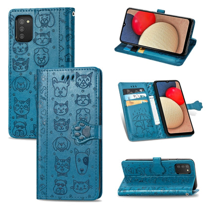 Cute Cat and Dog Embossed Horizontal Flip Leather Case with Holder & Card Slots & Wallet & Lanyard, For Gaxlay M32, For Galaxy  A82 5G, For Galaxy A22 4G, For Samsung Gaxlay M32, For Galaxy A12, For Samsung Galaxy  A82 5G, For Samsung Galaxy A03s 164mm...